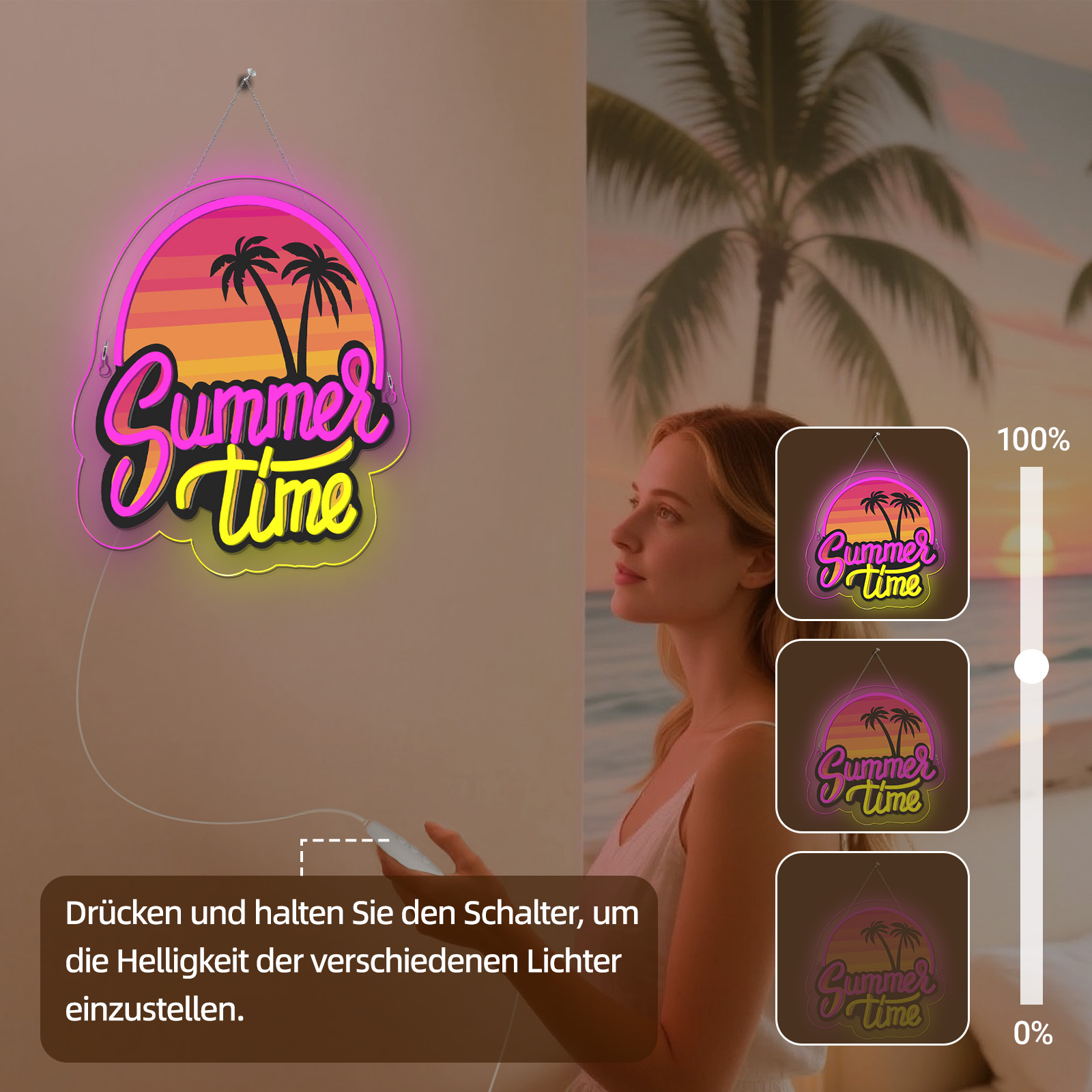 Commercial Printing Shop - Zomertijd Neonbord UV-print Zoete zomerthema Decoratie
