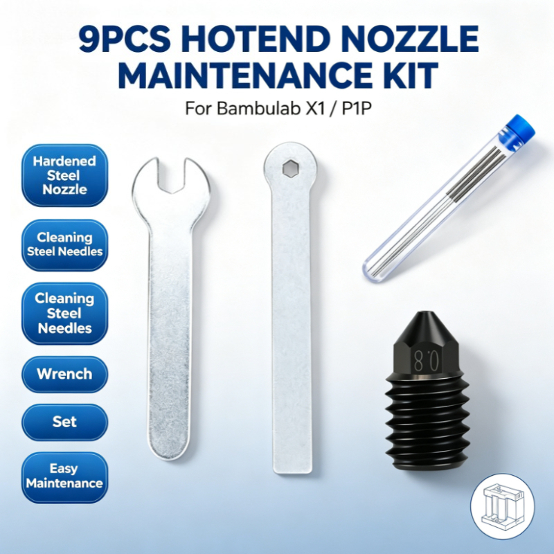 Print Head Cleaning Kit - 9pcs Hotend Printkop Kit Gehard Staal