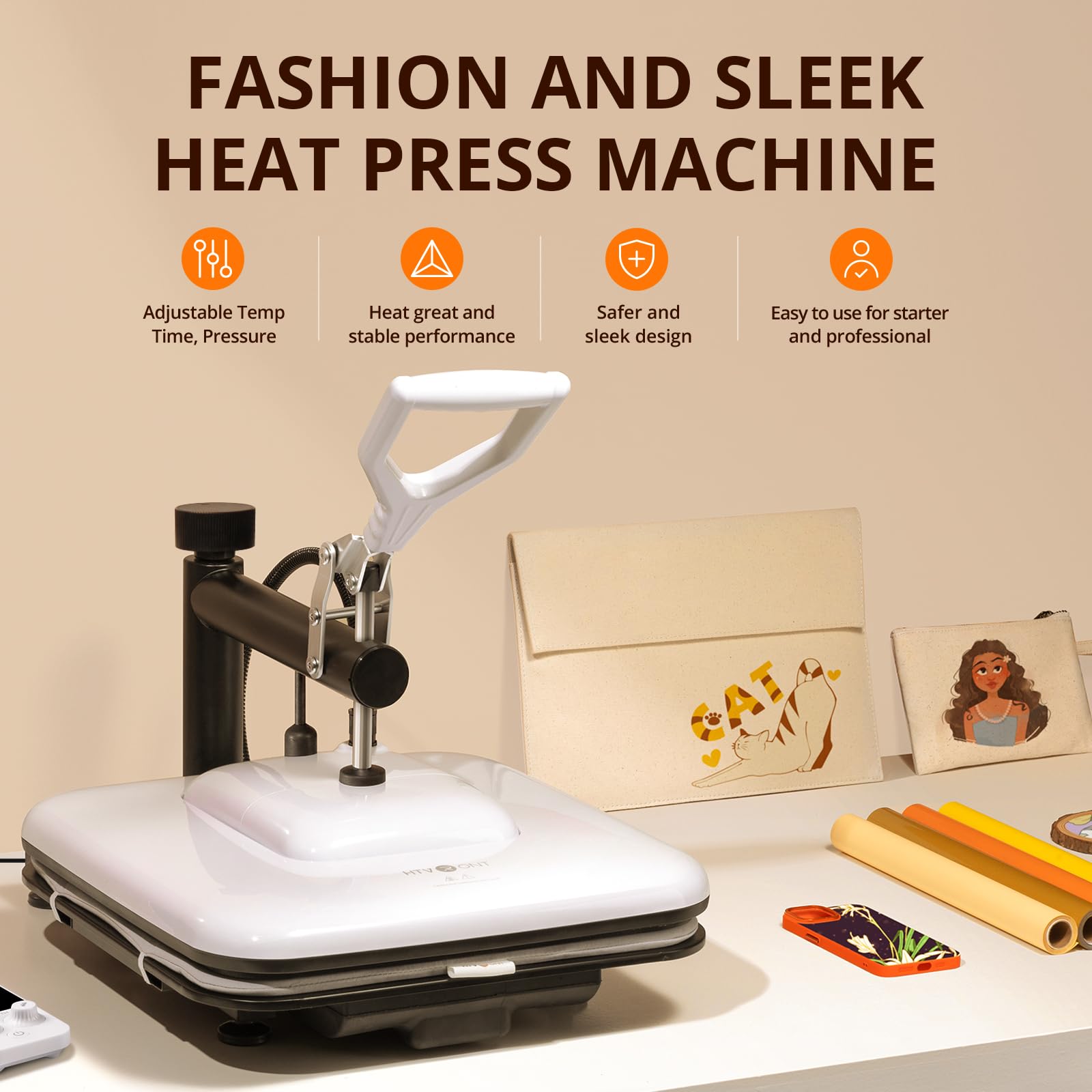 HTVRONT Warmtepersmachine voor - Printable Heat Transfer Vinyl recensie en prijs